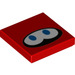 LEGO rouge Tuile 2 x 2 avec Huckit Yeux avec rainure (3068 / 76902)