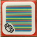 LEGO Rood Tegel 2 x 2 met Koopa Troopa Paratrooper met Blauw lines Aan code met groef (3068)