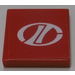 LEGO Red Tile 2 x 2 with &#039;LT&#039; Racing Logo Sticker with Groove (3068)