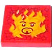 LEGO rouge Tuile 2 x 2 avec Sirius Noir dans Flames Autocollant avec rainure (3068)