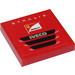 LEGO Red Tile 2 x 2 with &#039;STRALIS&#039;, Scuderia Ferrari Logo and &#039;IVECO&#039; Sticker with Groove (3068)