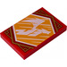 LEGO Red Tile 2 x 3 with Flying Dragon on Bright Light Orange Background (26603 / 78104)
