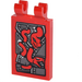 LEGO Red Tile 2 x 3 with Horizontal Clips with Armor, Snakes Sticker (Thick Open &#039;O&#039; Clips) (30350)