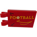 LEGO Red Tile 2 x 3 with Horizontal Clips with Bright light Orange &#039;FOOTBALL&#039; Sticker (Thick Open &#039;O&#039; Clips) (30350)