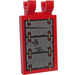 LEGO Red Tile 2 x 3 with Horizontal Clips with Damaged Gray Armor Sticker (&#039;U&#039; Clips) (30350)