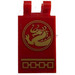 LEGO Rood Tegel 2 x 3 met Horizontaal Clips met Gold Draak Links Sticker (Hoekige clips) (30350)