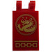 LEGO rot Fliese 2 x 3 mit Horizontal Clips mit Gold Drachen Links Aufkleber (Abgewinkelte Clips) (30350)