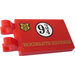 LEGO Rood Tegel 2 x 3 met Horizontaal Clips met &quot;HOGWART EXPRESS&#039;, &#039;9 3/4&#039; en Gold Hogwarts logo Sticker (Dikke open &#039;O&#039;-clips) (30350)