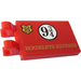 LEGO Red Tile 2 x 3 with Horizontal Clips with &quot;HOGWART EXPRESS&#039;, &#039;9 3/4&#039; and Gold Hogwarts Logo Sticker (Thick Open &#039;O&#039; Clips) (30350)
