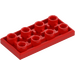 LEGO Red Tile 2 x 4 Inverted (3395)