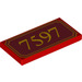 LEGO Red Tile 2 x 4 with &#039;7597&#039; (87079)