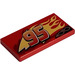 LEGO Red Tile 2 x 4 with ‘95’, Lightning, Flames, Exhaust Pipes (Left) (33198 / 87079)