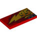 LEGO Red Tile 2 x 4 with &#039;95&#039; (offset), Lightning, Exhaust (Left) (87079 / 95979)