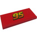 LEGO Red Tile 2 x 4 with &#039;95&#039; Sticker (87079)