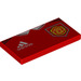 LEGO Red Tile 2 x 4 with Adidas and Manchester United Logo (87079 / 100431)