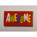 LEGO Red Tile 2 x 4 with &#039;Awesome&#039; Sticker (87079)
