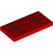 LEGO Red Tile 2 x 4 with Black Lines (87079 / 103277)