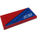 LEGO Red Tile 2 x 4 with Blue Wing Panel and &#039;JC87&#039; on Red Background Sticker (87079)
