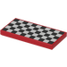 LEGO rouge Tuile 2 x 4 avec Checkered 75883 Autocollant (87079)