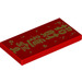 LEGO Red Tile 2 x 4 with Chinese Characters (83668 / 87079)