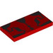 LEGO Red Tile 2 x 4 with Darth Maul Black Forehead Marks (87079)