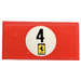 LEGO rouge Tuile 2 x 4 avec Ferrari logo avec blanc Cercle Number ‘4’ Autocollant (87079)