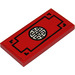 LEGO Red Tile 2 x 4 with Ninjago Dojo Sticker (87079)