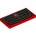 LEGO Red Tile 2 x 4 with Vehicle Grille and Fire Logo (73905 / 87079)