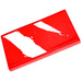 LEGO rot Fliese 2 x 4 mit Weiß Streifen auf rot Aufkleber (87079)