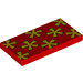 LEGO Red Tile 2 x 4 with Yellow Asterisk Stars (87079 / 95306)