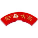 LEGO Red Tile 3 x 3 Curved Corner with Having a prosperous career&quot; Chinese Characters and Bunny Sticker (79393)