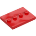 LEGO Rouge Tuile 3 x 4 avec Quatre Tenons (17836 / 88646)