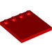 LEGO rot Fliese 4 x 4 mit Bolzen auf Kante (6179)