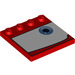 LEGO Red Tile 4 x 4 with Studs on Edge with Blue Eye on White Background (Left) (6179 / 96193)