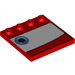 LEGO rot Fliese 4 x 4 mit Bolzen auf Kante mit Blau Eye auf Weiß Background (Recht) (6179 / 95444)
