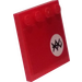 LEGO Red Tile 4 x 4 with Studs on Edge with Fire Mech Symbology (Right) Sticker (6179)