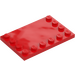 LEGO Red Tile 4 x 6 with Studs on 3 Edges (6180)