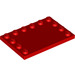 LEGO rot Fliese 4 x 6 mit Bolzen auf 3 Edges (6180)
