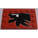 LEGO Red Tile 4 x 6 with Studs on 3 Edges with Black Pattern with White Line Sticker (6180)