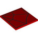 LEGO Red Tile 6 x 6 with Black Spider Web with Bottom Tubes (10202 / 103276)