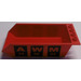 LEGO Red Tipper Bucket 4 x 6 with Red &#039;A34&#039;, &#039;W56&#039; and &#039;M02&#039; on Black Sticker with Hollow Studs (4080)