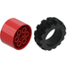 LEGO Red Tire 49.6 x 20 Thick Rubber (Balloon 20 x 30) with Technic Hub Ø30.4 X 20