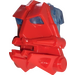 LEGO Red Toa Head with Transparent Medium Blue Toa Eyes/Brain Stengel