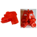 LEGO Red Toa Head with Transparent Neon Orange eyes/brain stalk