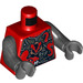LEGO Red Torso Rivett Red with Dark Pearl Grey Arms (973 / 76382)