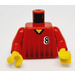 LEGO Red Torso with Fading Black Stripes and Number 8 (973)