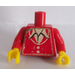 LEGO Red Torso with White and Yellow Striped Scarf (973)