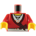 LEGO Rød Torso med Wrap Top over hvid Skjorte med Stjerner og Hjerte Halskæde (76382 / 88585)