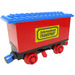 LEGO Red Train Battery Box Car with &quot;International TRANSPORT&quot; Stickers