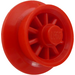 LEGO Red Train Wheel with Spokes with Metal Pin for Wagon